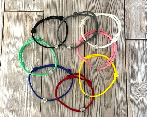 8 Welpen Markierungsbänder "Rainbow-Pupp" mit Perle