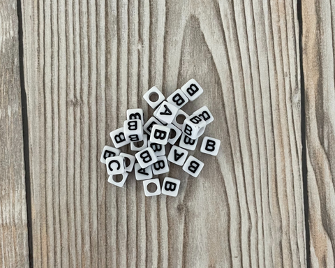 Letter Beads | White black